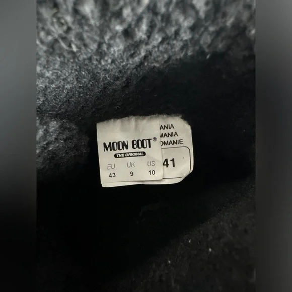 Tecnica Moon Boots Mercury High Paris Boot Black Suede Leather Faux Fur Size 10 - Picture 14 of 15